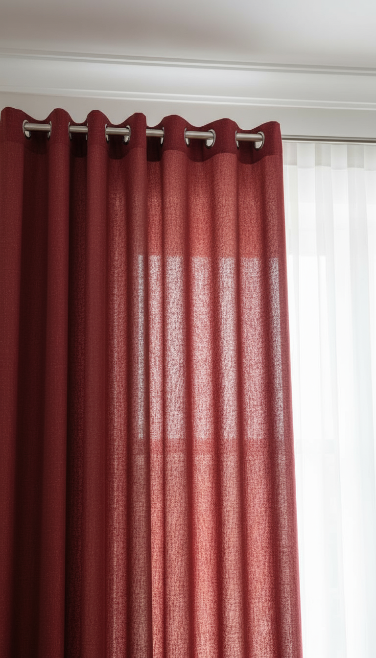 Κουρτίνα Γάζα με Τρουκς 140x240 – Κόκκινο